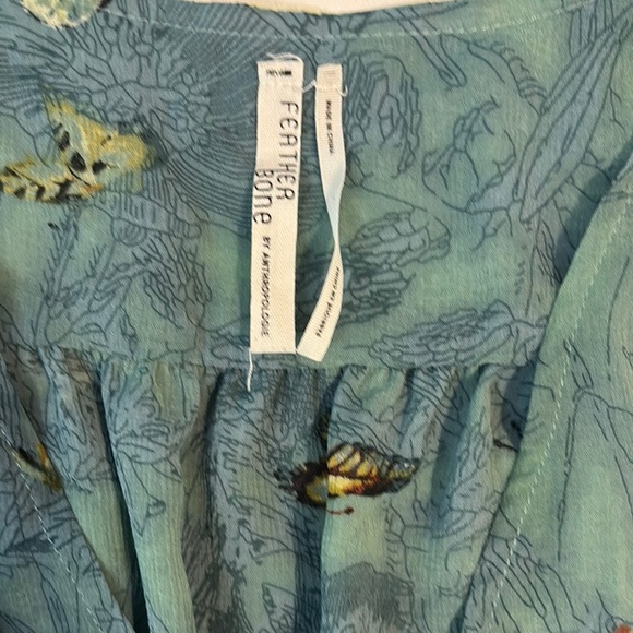 Anthropologie Wrap Sundress Tunic Women’s Ruffle Side Slits Boho Fairycore - Picture 4 of 11